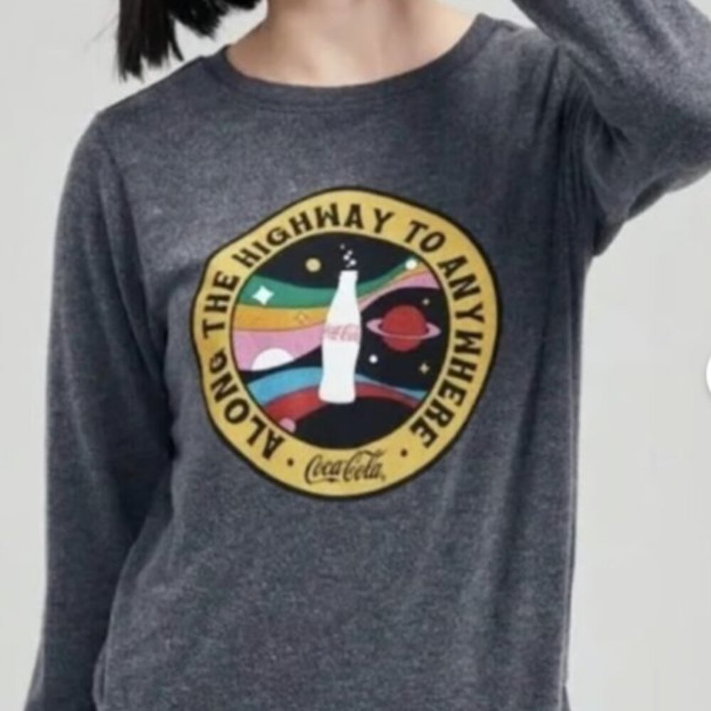 Wildfox‎ Women's Gray long sleeve Coca-Cola Series Sweatshirt M Size NWT